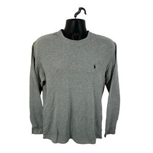 Polo Ralph Lauren Waffle Thermal Longsleeve Shirt Grey Size Large Cotton